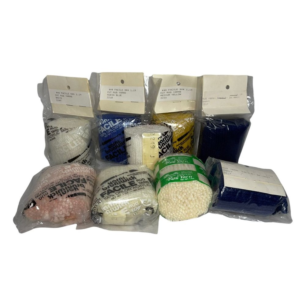 New & Used Yarns Brunswick Facile Rug Yarn 100% Orlon Acrylic Lot Variety